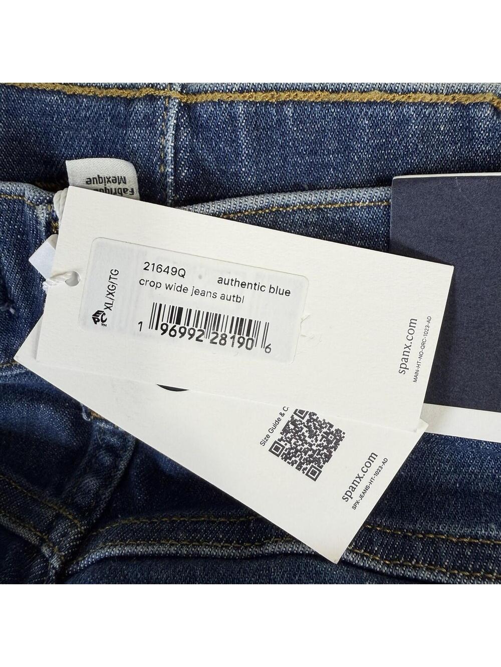 Spanx Crop Wide Leg Jeans Women's XL Petite Blue Medium Wash Denim NWT - Picture 9 of 10